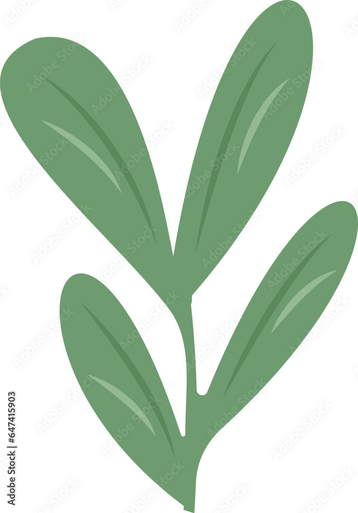 Naklejka premium Branch With Leaves