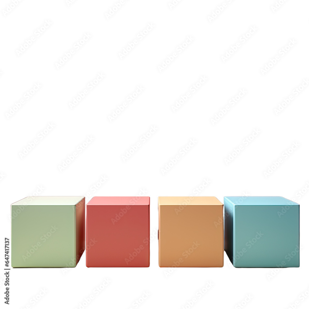 Linear arrangement of empty cardboard containers transparent background Linear arrangement of empty cardboard containers transparent background