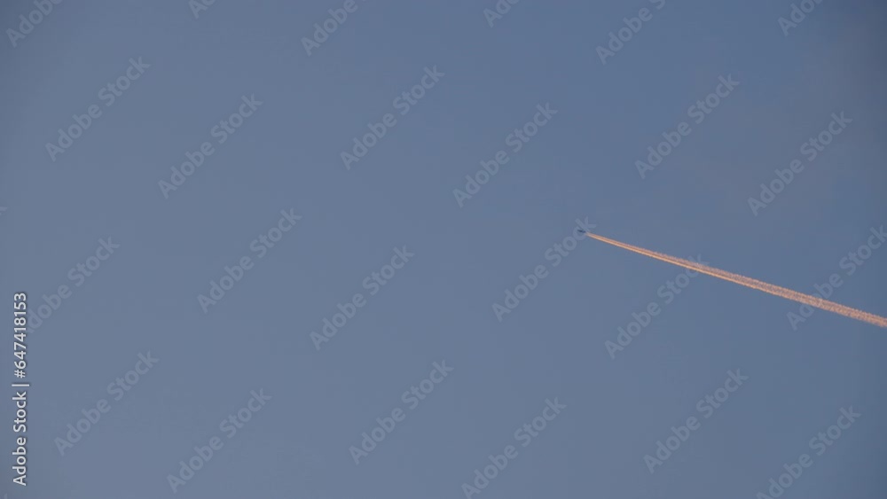 Trail of airplane on blue sky Trail of airplane on blue sky