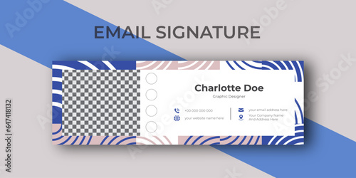 Minimalist and modern email signature or email footer template, Creative Email Signature Layout