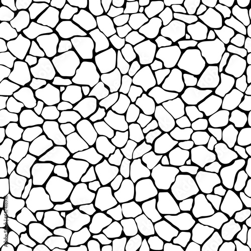Seamless pattern with organic abstract motifs in black and white © Wagner Campelo