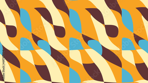 Groovy seamless pattern in cage, vintage vector retro background in hippie style. Psychedelic chess board, fashionable print 