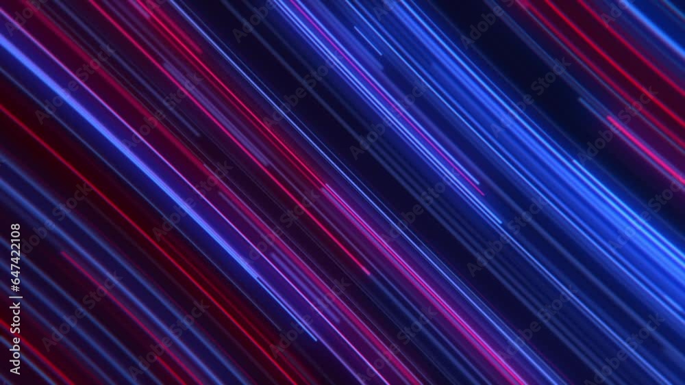 Abstract motion background with glowing red and blue neon light beams ...