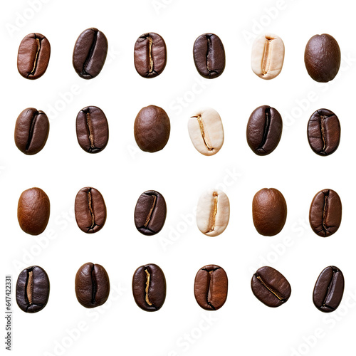 Coffee beans on a transparent background