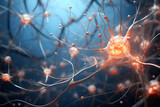 Neurons forming new connection. Neuroplasticity concept. Digital Ai.