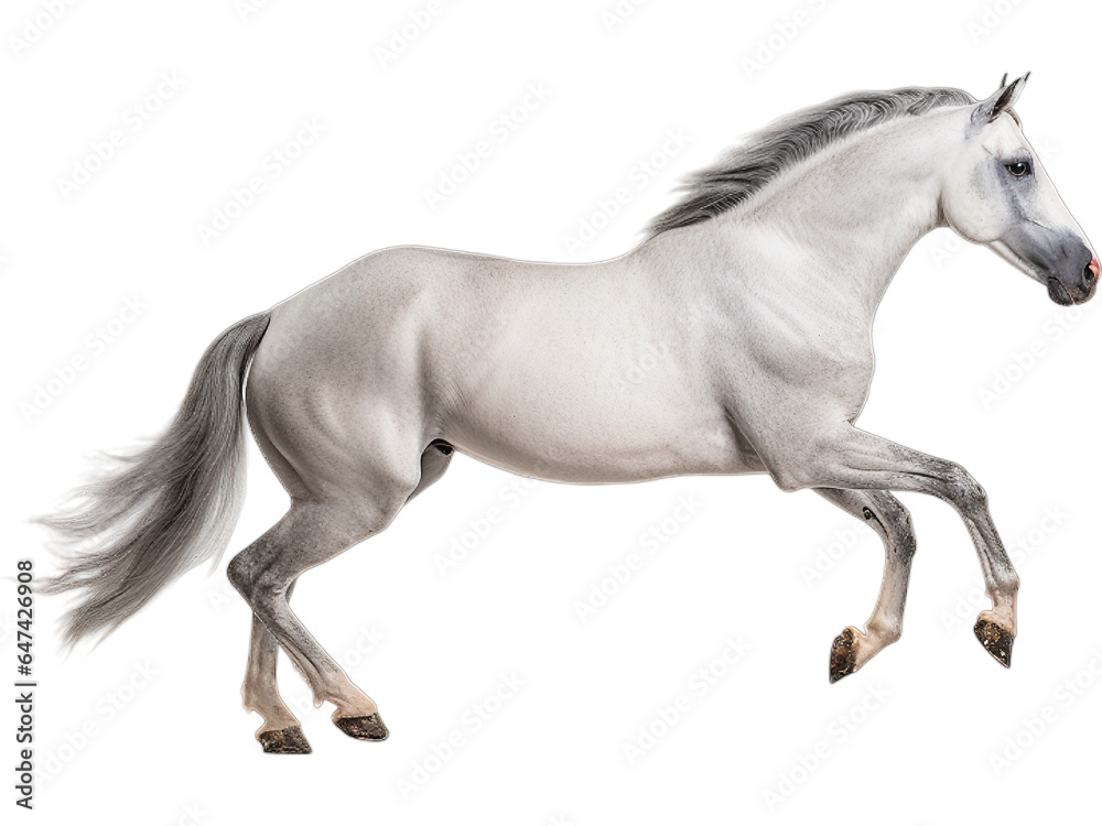 No Background: Arabian Horse's Graceful Trot
