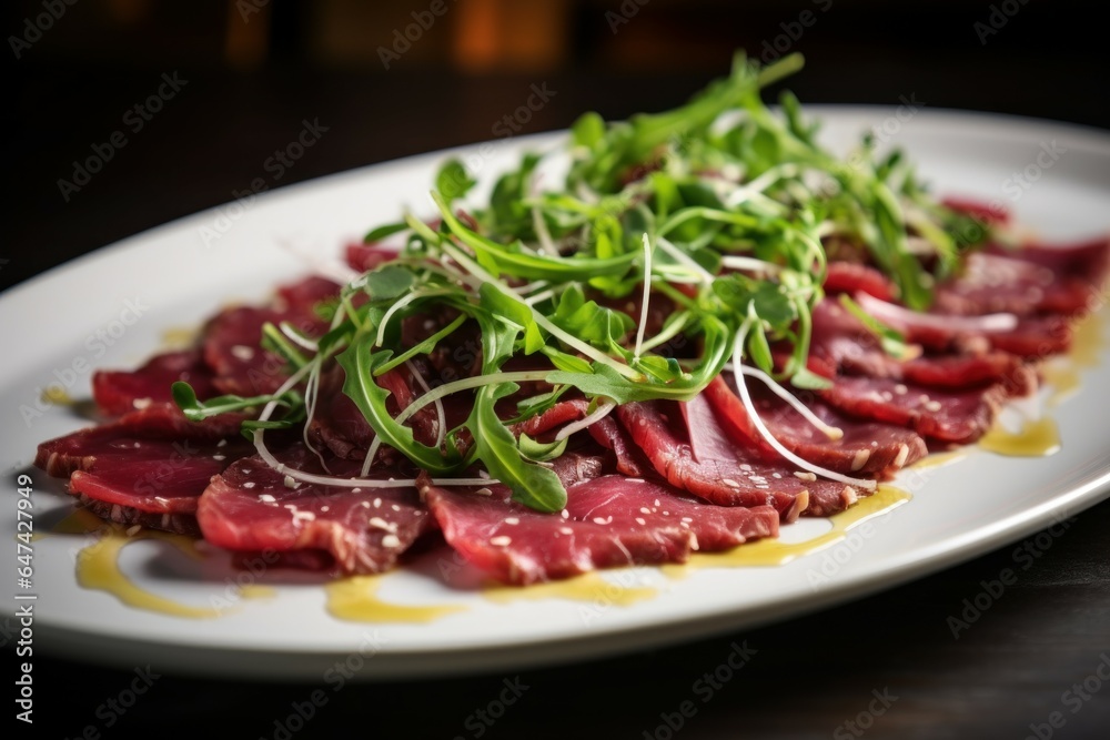Delicate Beef carpaccio. Generate Ai Delicate Beef carpaccio. Generate Ai
