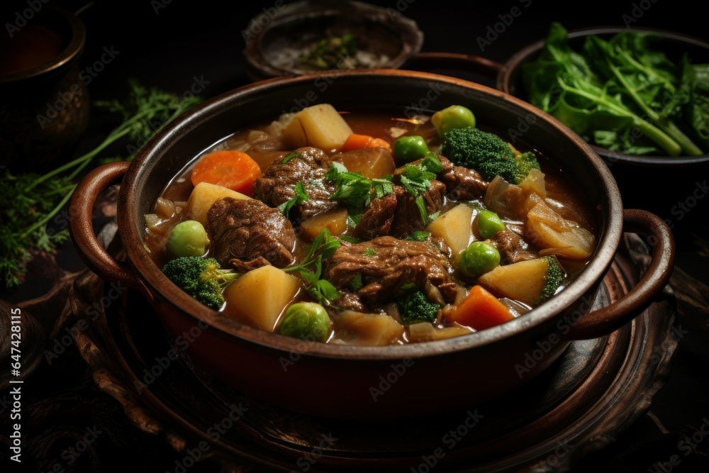 Robust Beef stew vegetables sauce. Generate Ai Robust Beef stew vegetables sauce. Generate Ai