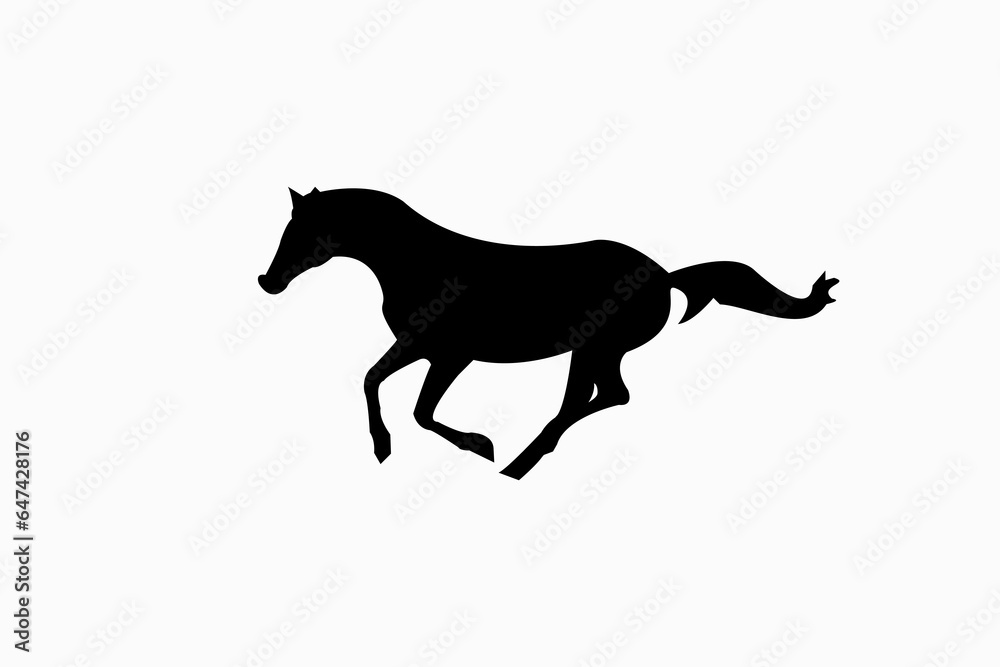 Side view horse animal face design vector silhouette Side view horse animal face design vector silhouette