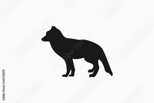 Side view wolf animal face design vector silhouette © beryl.std