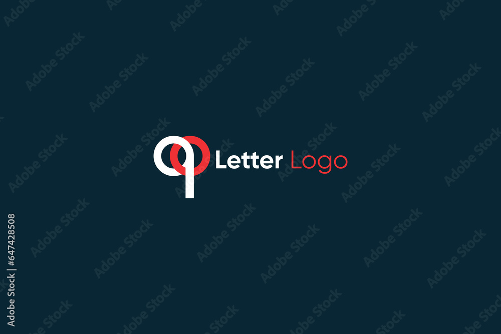 Initial Vector Letter q and o Trendy Professional Logo Design
