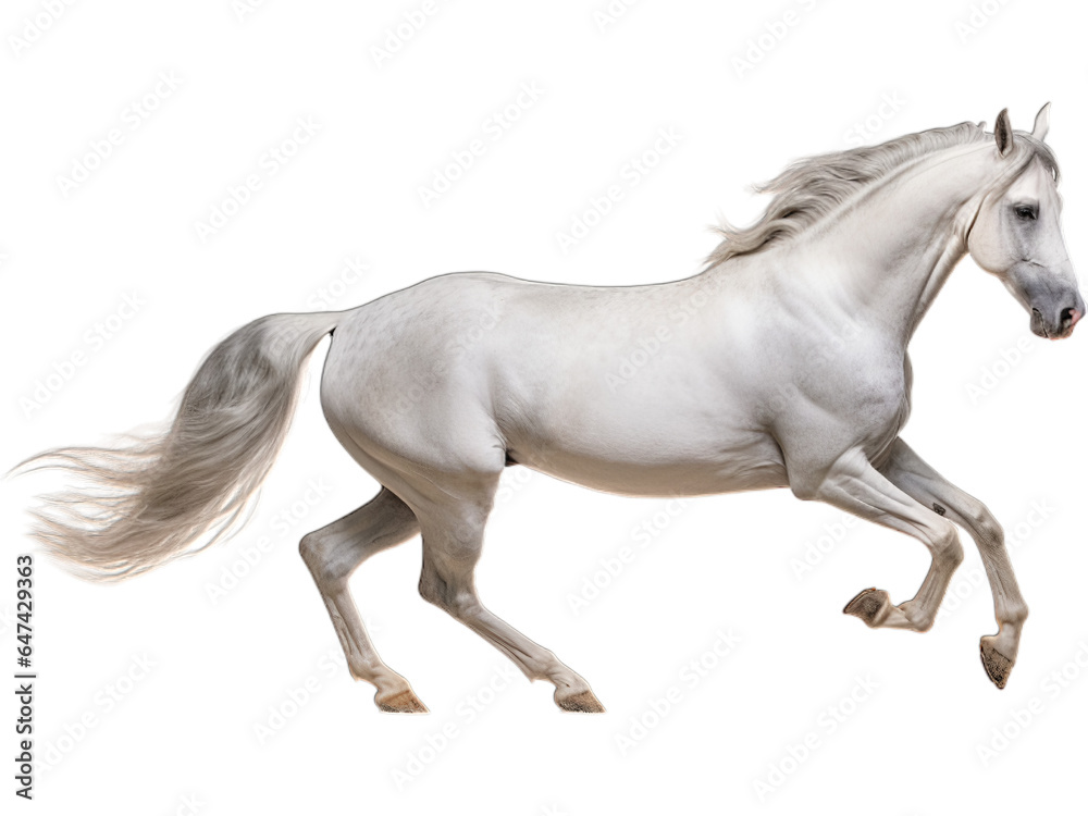 Thoroughbred Horse Trotting, Transparent Elegance