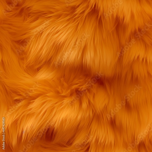 Orange Fur Creative Abstract Photorealistic Texture. Screen Wallpaper. Digiral Art. Abstract Bright Surface Square Background. Ai Generated Vibrant Texture Pattern.