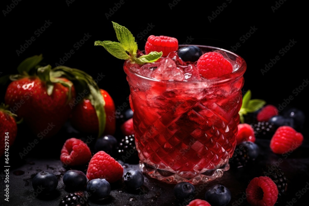 Fruity Berry cocktail drink. Generate Ai Fruity Berry cocktail drink. Generate Ai