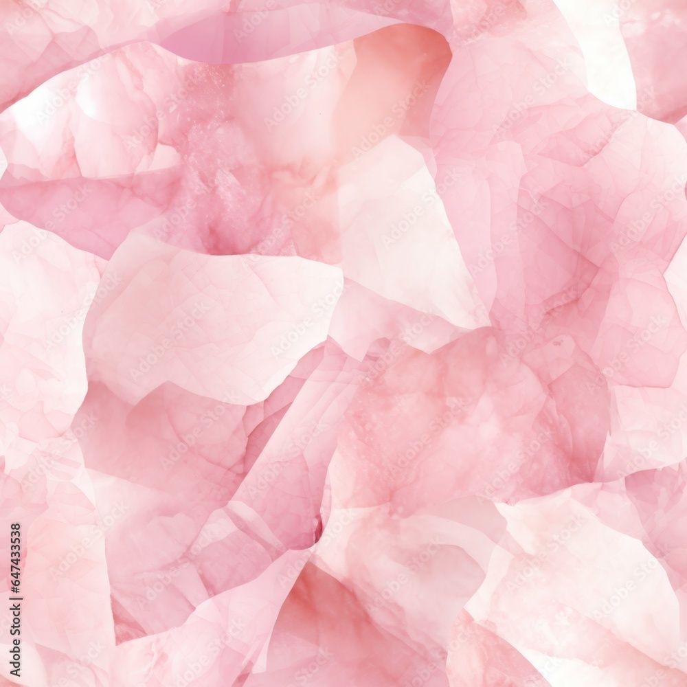 Fototapeta premium Rose Quartz Crystal Creative Abstract Photorealistic Texture. Screen Wallpaper. Digiral Art. Abstract Bright Surface Square Background. Ai Generated Vibrant Texture Pattern.