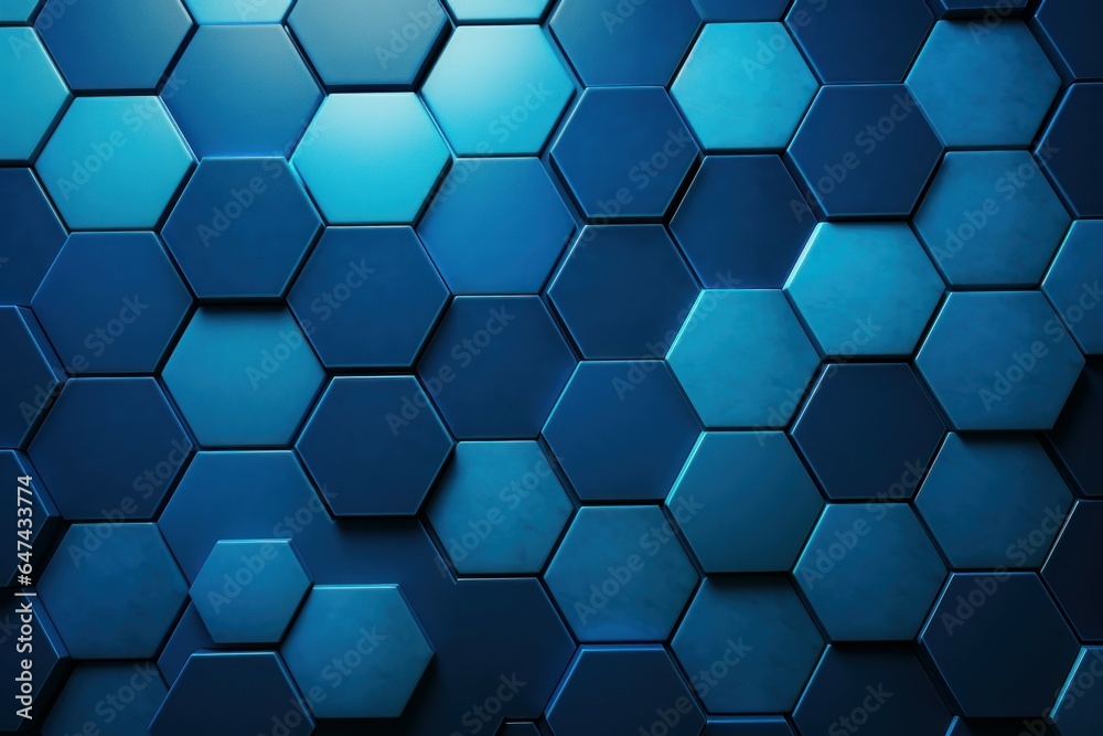 Geometric Blue hexagon. Generate Ai Geometric Blue hexagon. Generate Ai