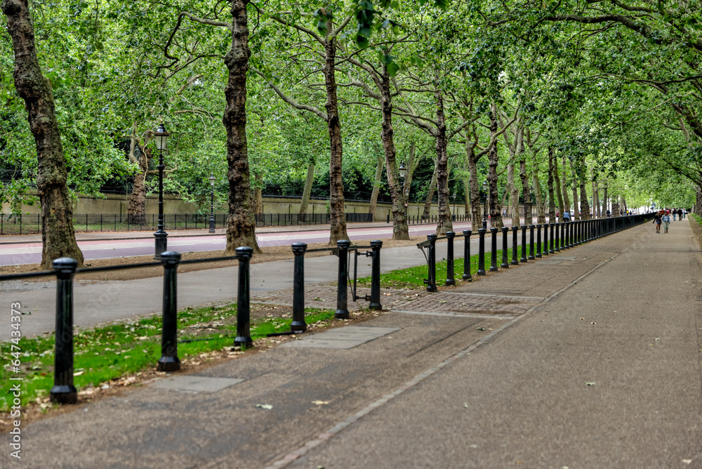 London, England - July 11, 2023: Ornamental gardens, ponds and fountains in Hyde Park in London
London, England - July 11, 2023: Ornamental gardens, ponds and fountains in Hyde Park in London