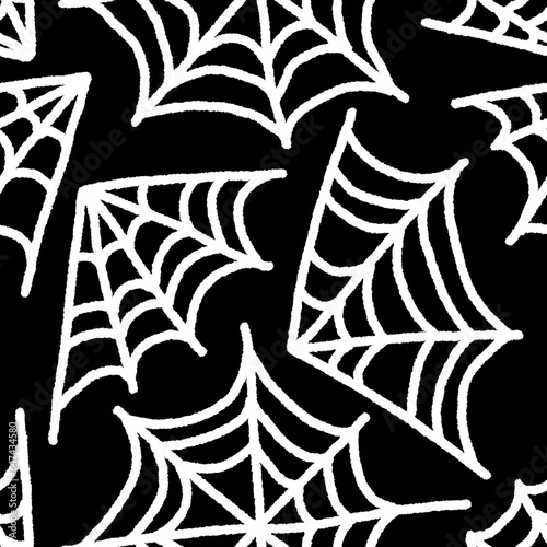 Halloween web seamless pattern for wrapping paper and fabrics and kids clothes print and festive packaging
