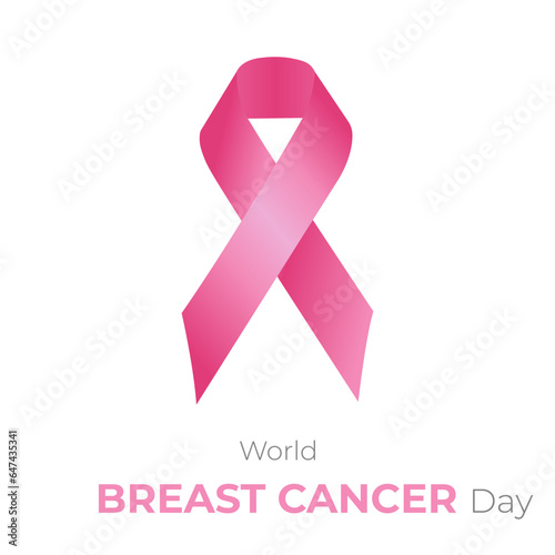 World Breast Cancer Day.Vector illustration with pink ribbon and space for text.World Breast Cancer Day.