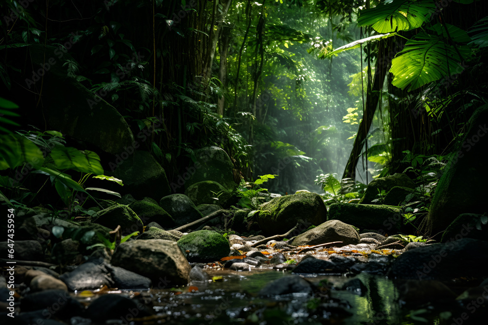 A Riverbed Runs Dry in the Remote Rainforest A Riverbed Runs Dry in the Remote Rainforest