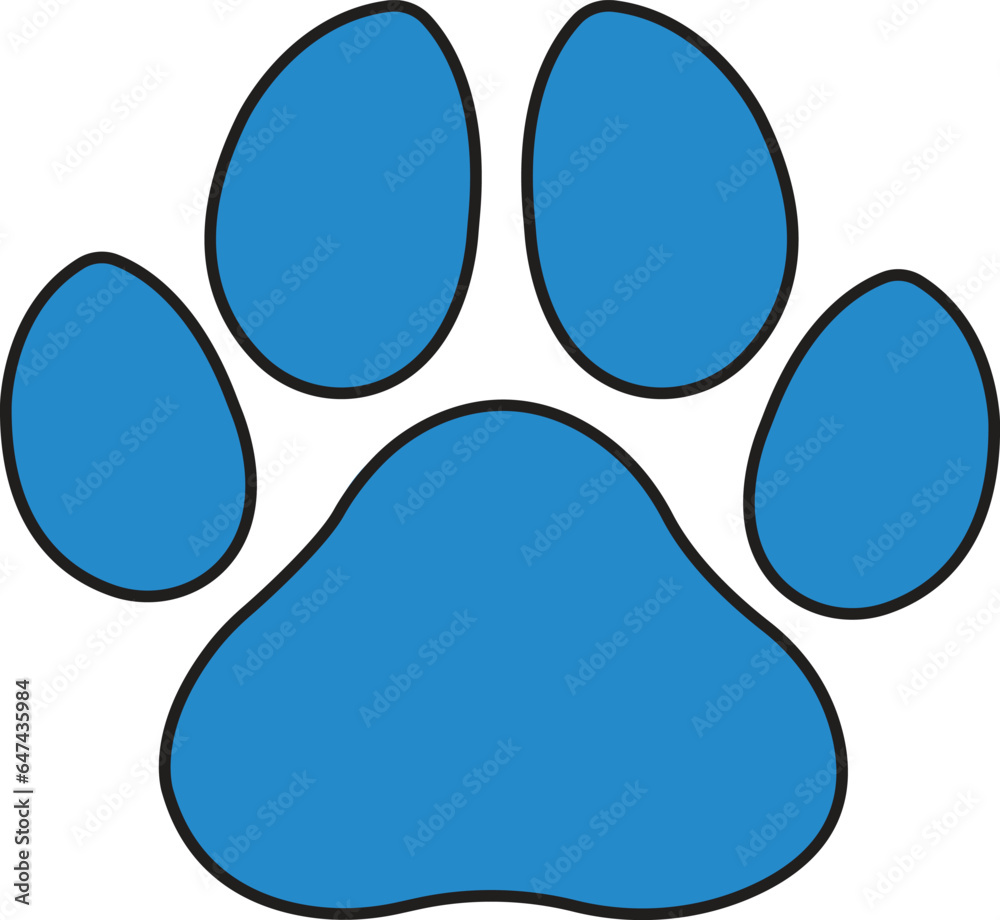 cat or dog paw print flat icon. isolated on transparent background for ...
