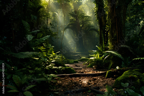 A Jungle Trail Deep in the Amazon 