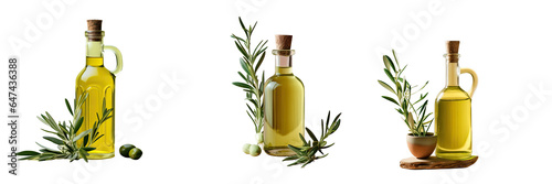 Png Set Handcrafted tarragon infused olive oil in a transparent background