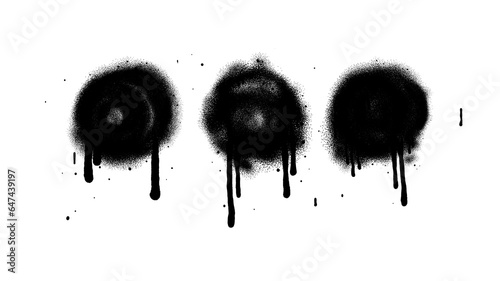 Spray Paint Abstract Elements isolated on White Background. Drips Set. Street style. 