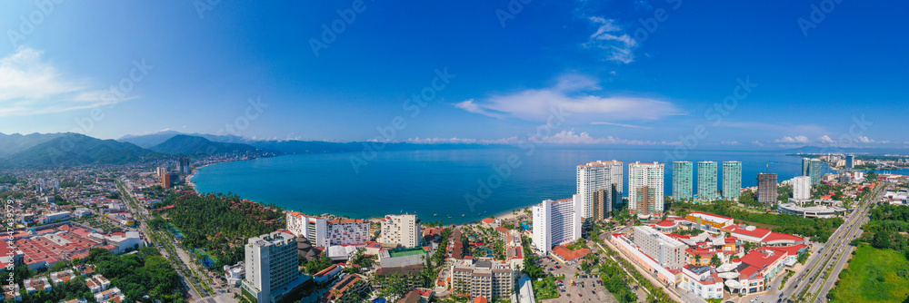 Aerial view of hotel zone in Puerto Vallarta