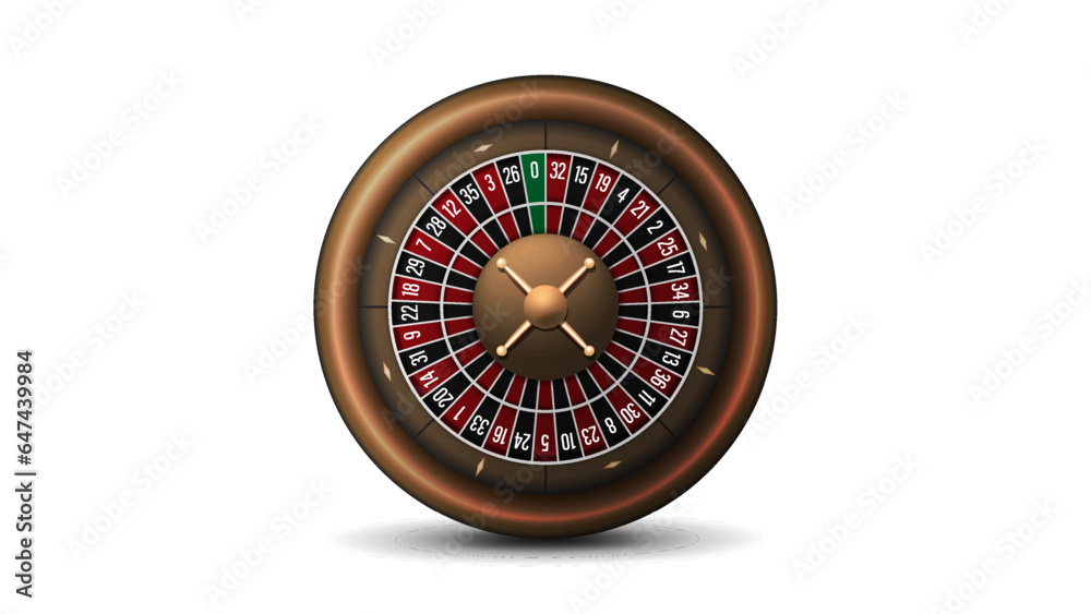 3d realistic casino roulette in gold red and black on a white background. 3d realistic casino roulette in gold red and black on a white background.