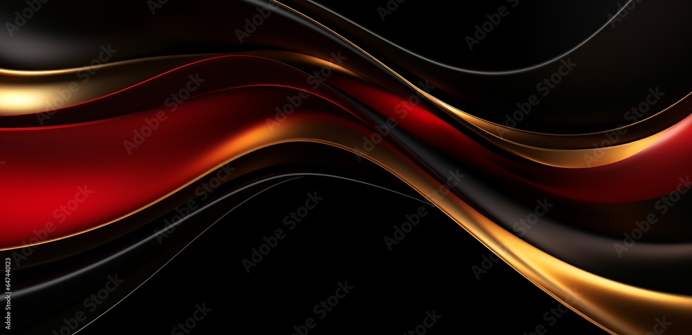 Fototapeta premium Abstract dynamic wave background for business, black orange gold color, modern and trendy flowing wave backdrop wallpaper