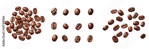 Png Set Coffee beans are on a transparent background photo