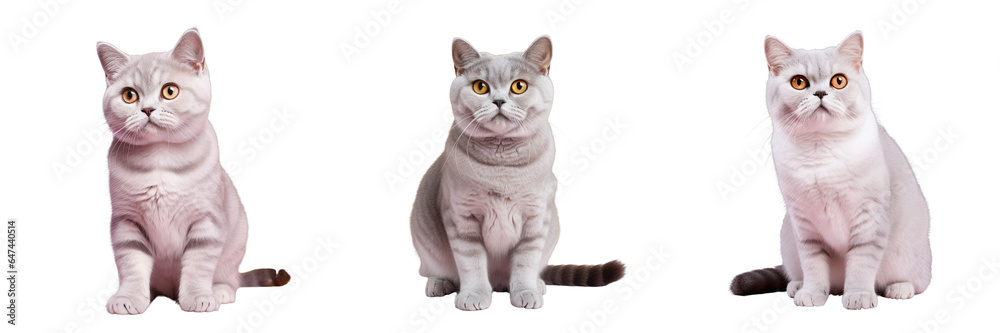 Png Set Photographing a Scottish cat on different backdrops transparent background