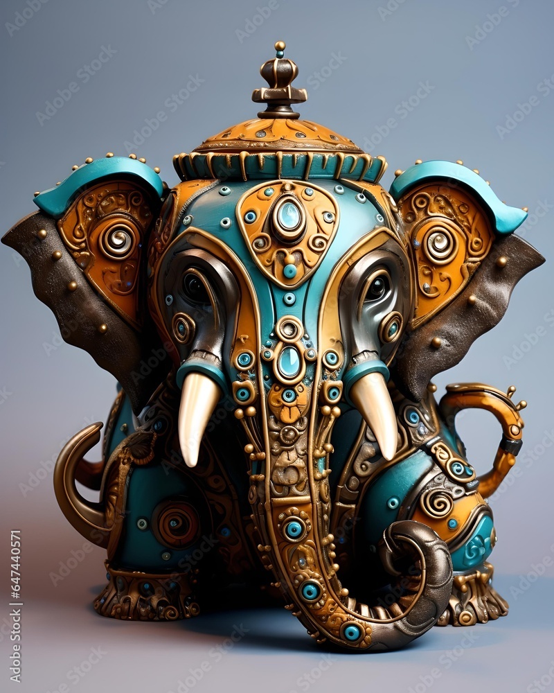 Fototapeta premium Hybrid between an elephant and a teapot.