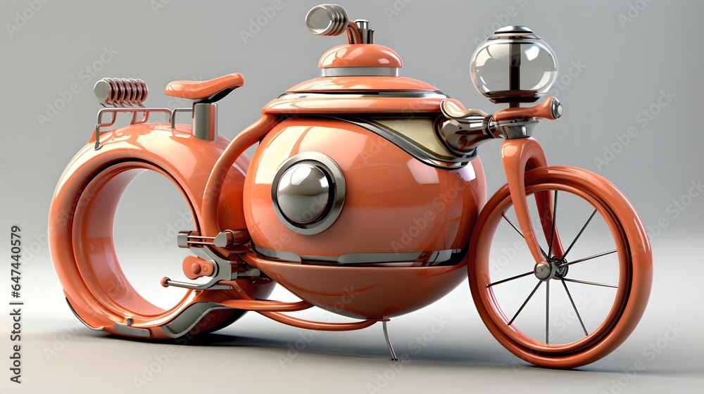Fototapeta premium Retro Ride: The Imaginary Bicycle Teapot