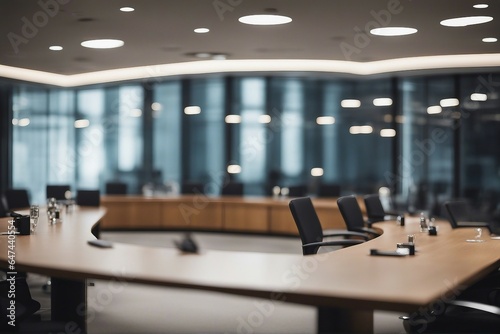 Blurred meeting room in a business building