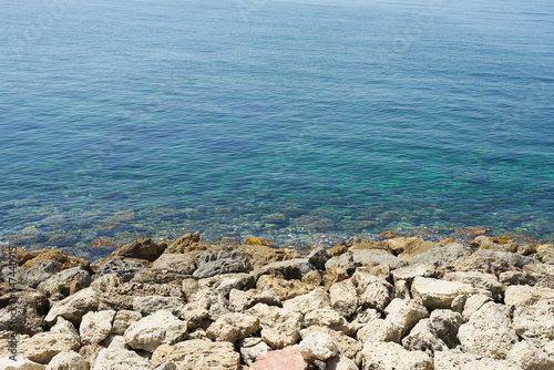 Stones in the coast of the mediterranean sea.