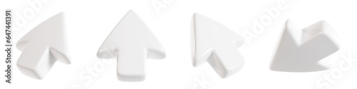 White cursor arrow for click mouse concept 3d render illustration