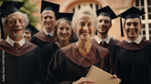 elderly woman graduated from university