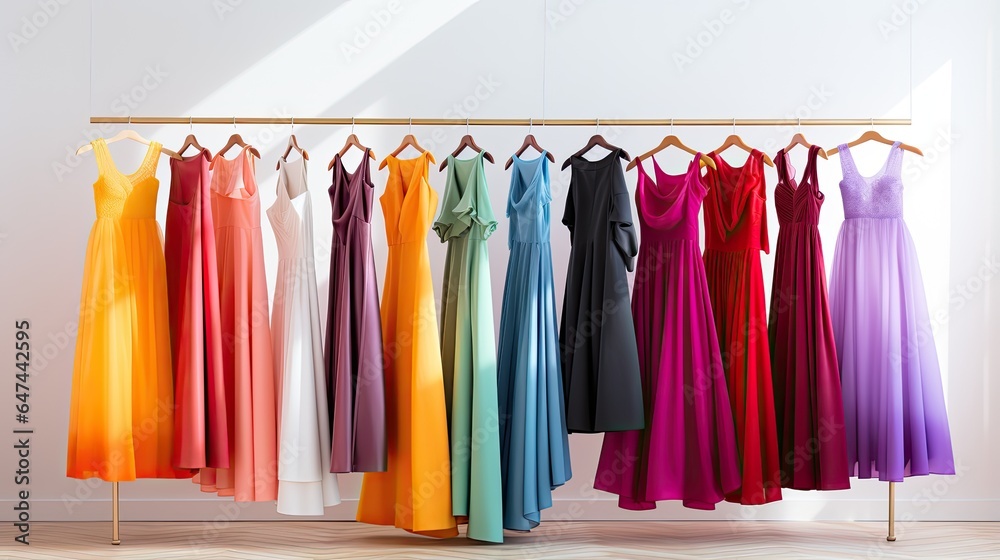 Image of beautiful and fashionable dresses, on a white background. Image of beautiful and fashionable dresses, on a white background.