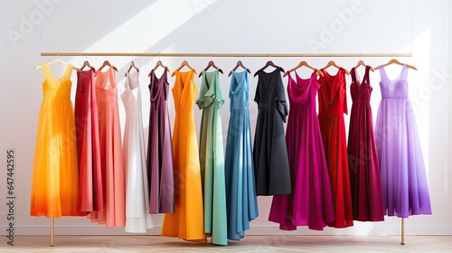 Image of beautiful and fashionable dresses, on a white background.