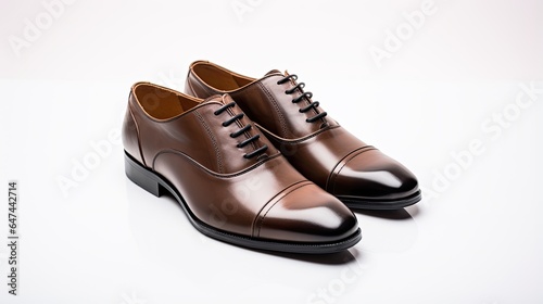 A pair of classic leather shoes, on a white background.
