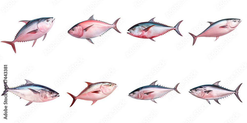 Png Set Fresh tuna fish on a transparent background
