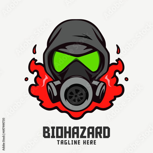 Gas Mask Icon Badge Emblem: Biohazard Mask Mascot Logo in Sport and Esport