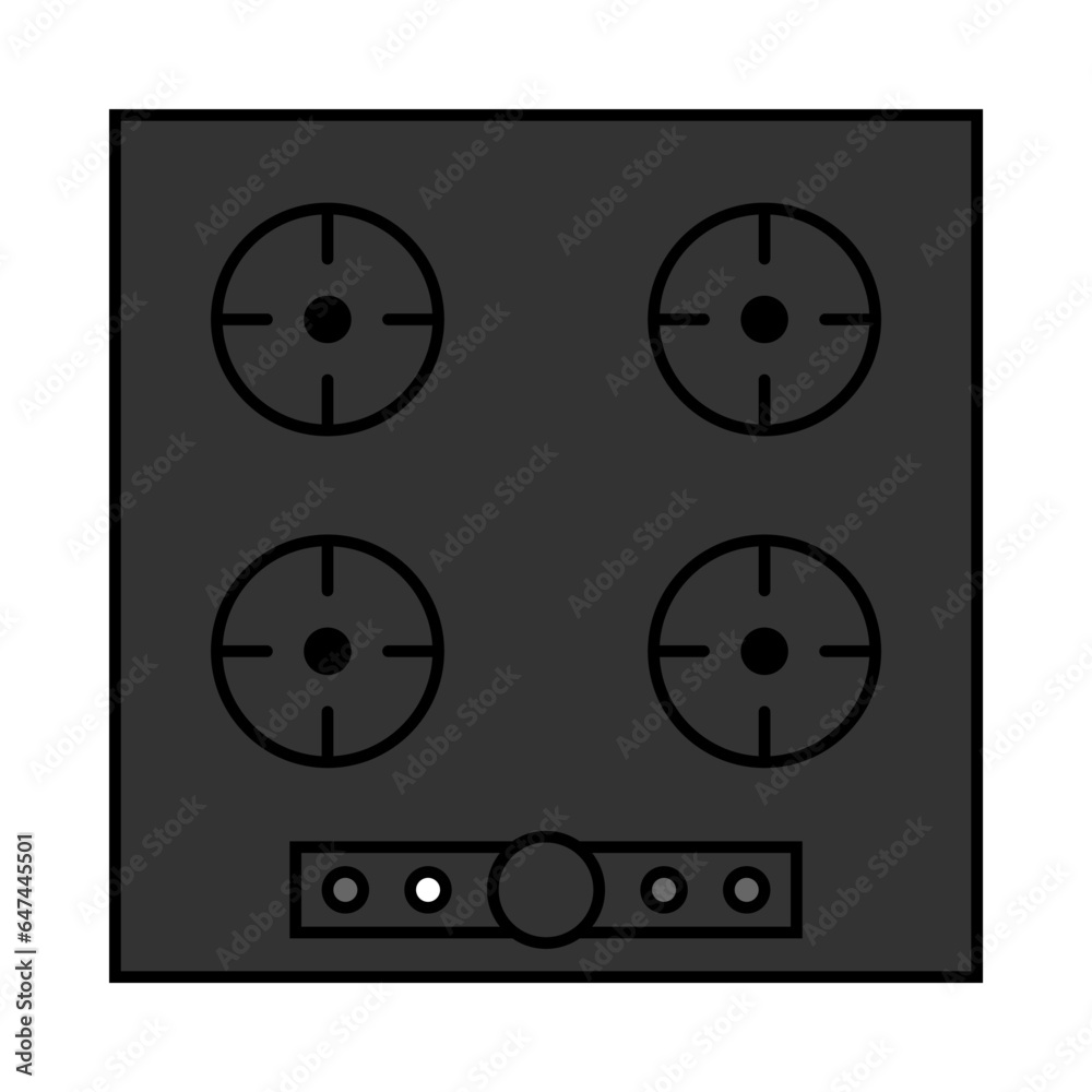 Fototapeta premium Stove Top view vector illustration design