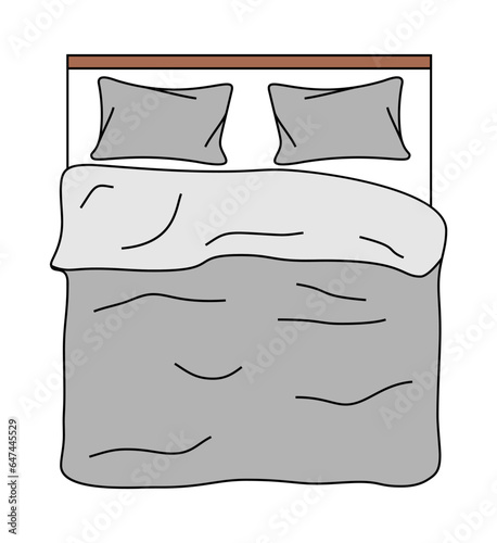 Bed Top view vector illustration design
