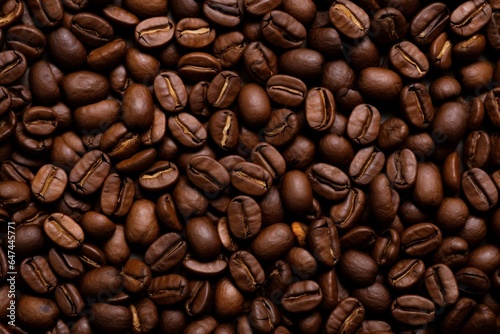 Robust Brown coffee beans. Seed cafe texture. Generate Ai
