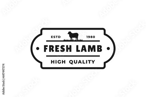 Fresh Lamb Label or Fresh Lamb Logo Vector Isolated. Best Fresh Lamb label or logo for product packaging design, print design, or Fresh Lamb design element.