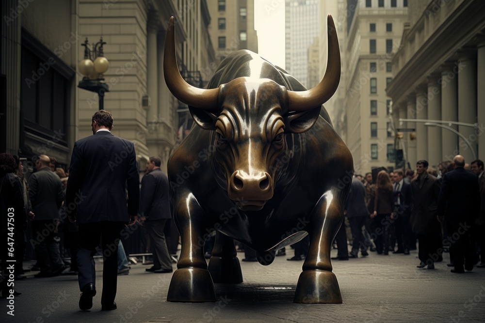 Bull business suit money. Finance wise. Generate Ai Bull business suit money. Finance wise. Generate Ai