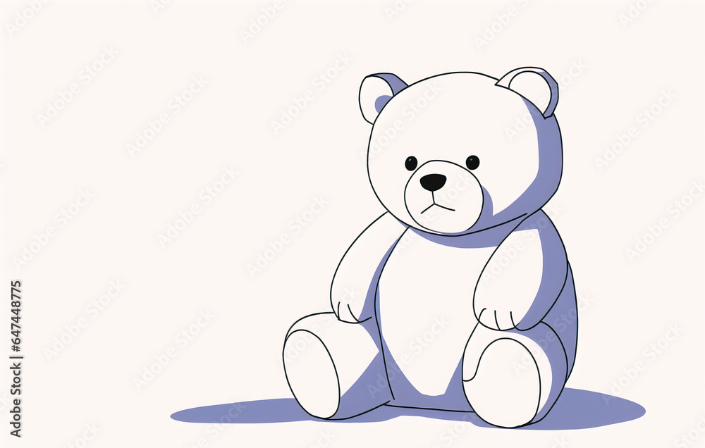 Illustration of a cute teddy bear isolated on a white background. Coloring page outline Illustration of a cute teddy bear isolated on a white background. Coloring page outline